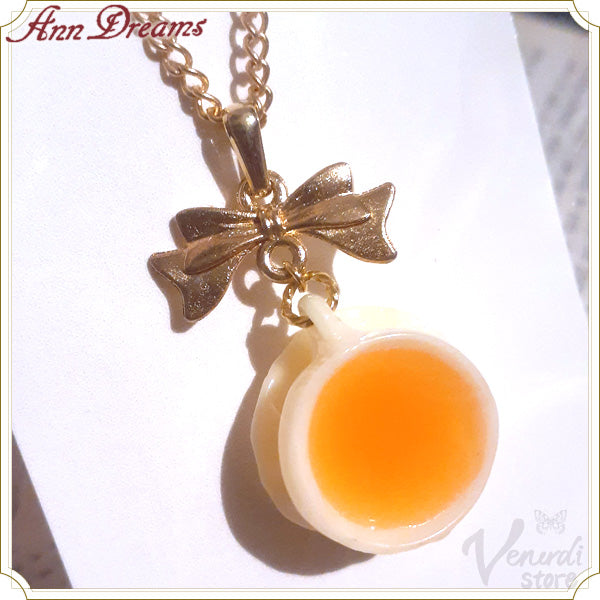 リボン紅茶ネックレス