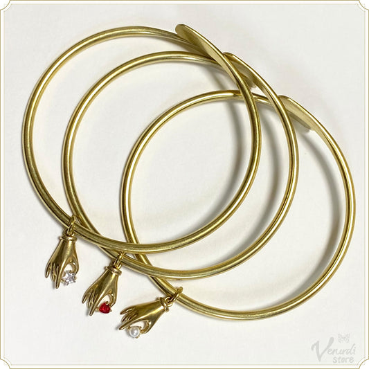 真鍮ブレスレット/ハンドハート/ハンドスター/ハンドパール