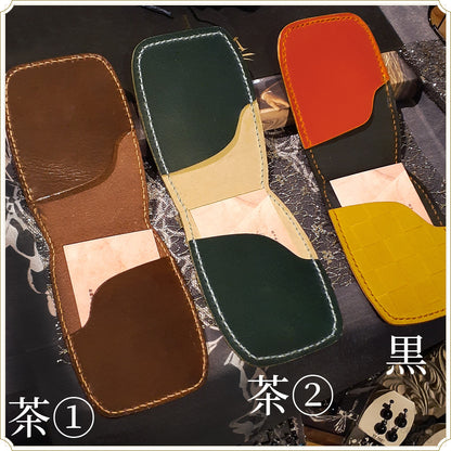 牛革 黒・茶 カードケース　2枚入り　