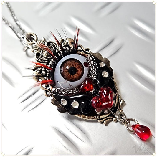 ゴシックブローチ＆ネックレス（赤）