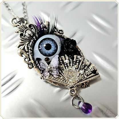 ゴシックブローチ＆ネックレス（灰）