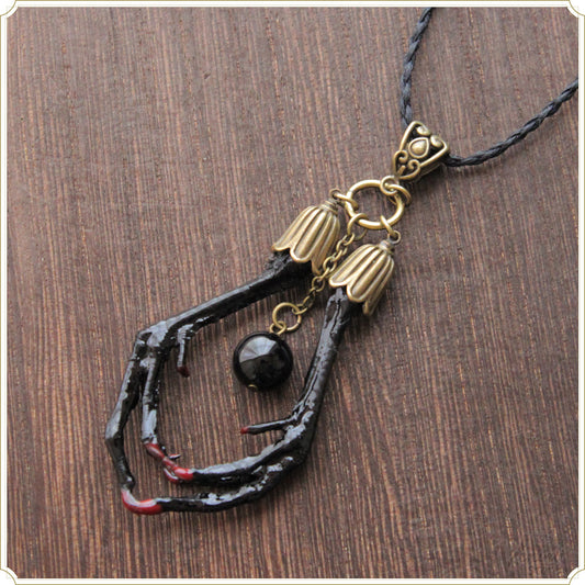 魔女の使者-首飾り-オニキス アンティークゴールド