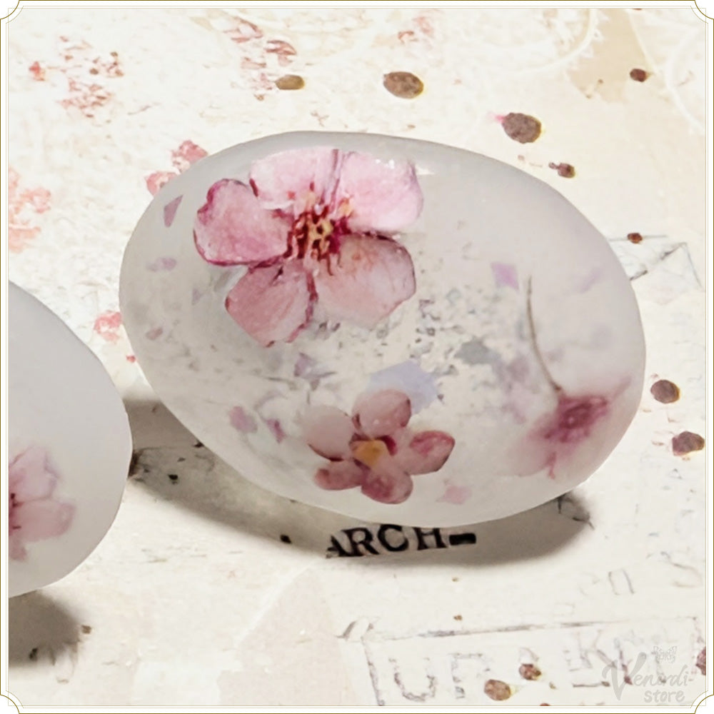 花柄ピアス（マット）