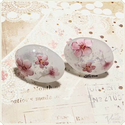 花柄ピアス（マット）