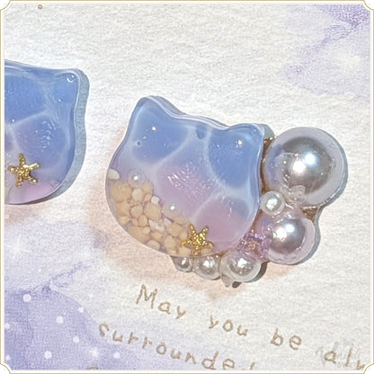 海ニャンピアス（青）