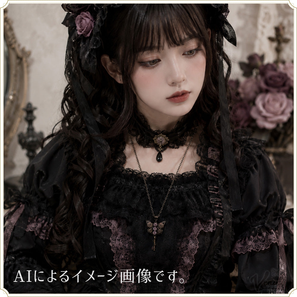 ペンダント（カギチョウ・バラ・ピンク・ブルー）