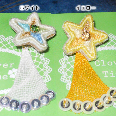 3way 刺繍の流れ星ピアス