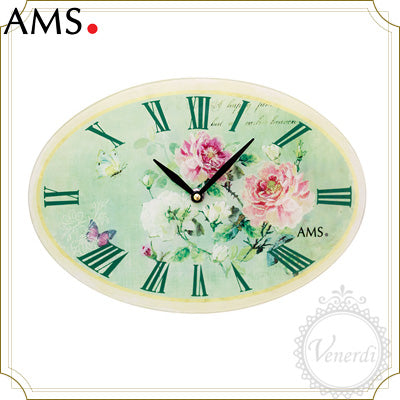AMSグリーンフラワー掛け時計