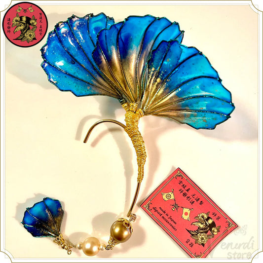 蒼魚の耳飾り（イヤーフック・ディップアート）