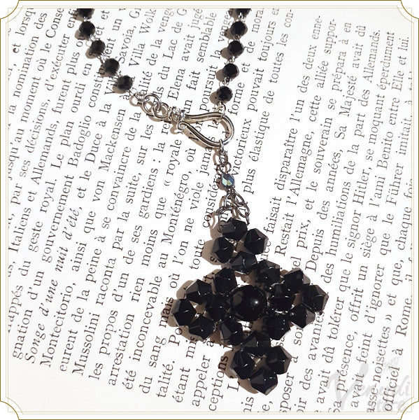 ビーズクロスペンダント ゴシック Black