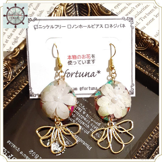 あじさいのエッグフラワー ピアス