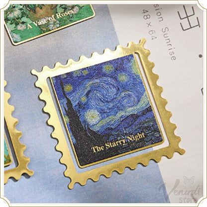 ブックマーク 切手絵画 ゴッホ 金属