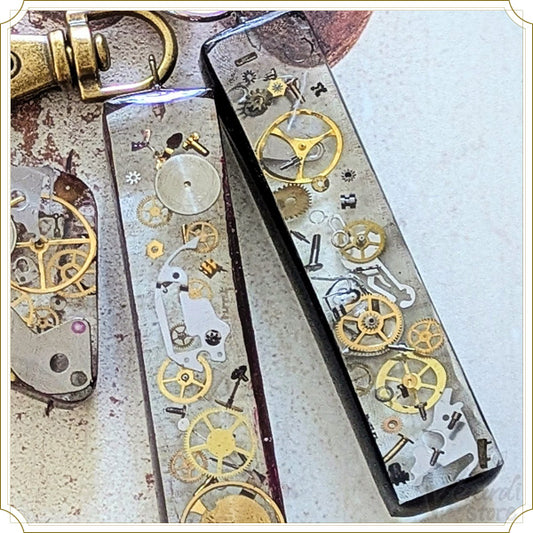 スチームパンクキーホルダー 長方形