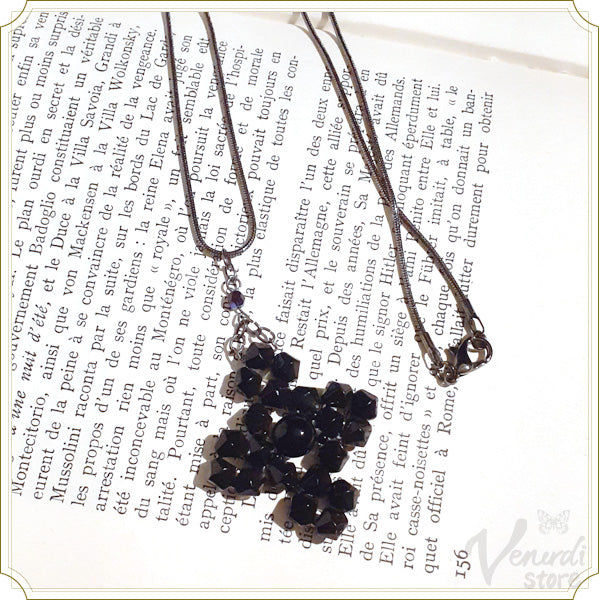 ビーズクロスペンダント シンプル Black