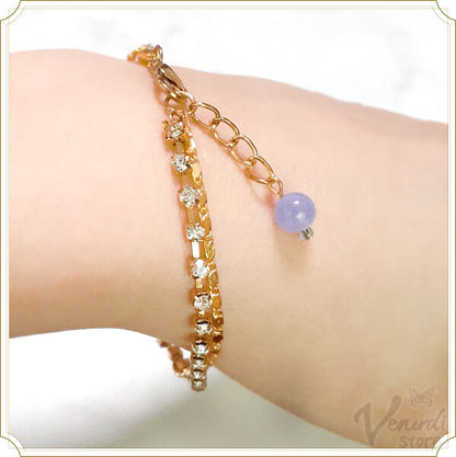 ラベンダー 天然石 キラキラブレスレット