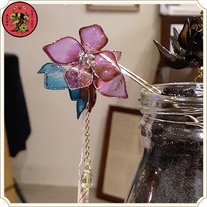 金魚屋さんと金魚姫：しずく紫陽花のU字かんざし