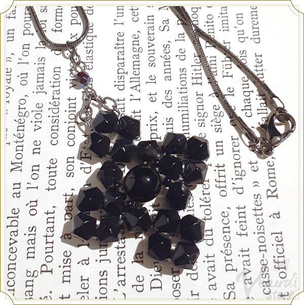 ビーズクロスペンダント シンプル Black