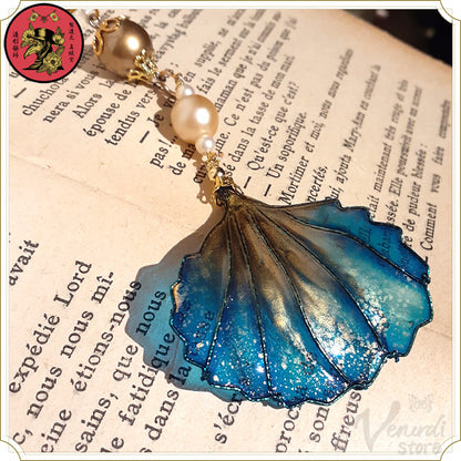 金魚尾のかんざし（蒼・扇）（一本挿し・ディップアート）