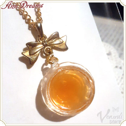 クリアティーカップ リボン紅茶ネックレス