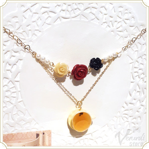 ハートの女王紅茶ネックレス