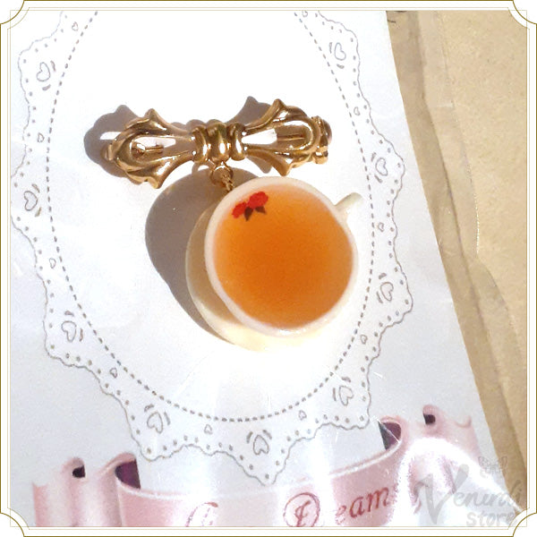 【立体】紅茶ブローチ
