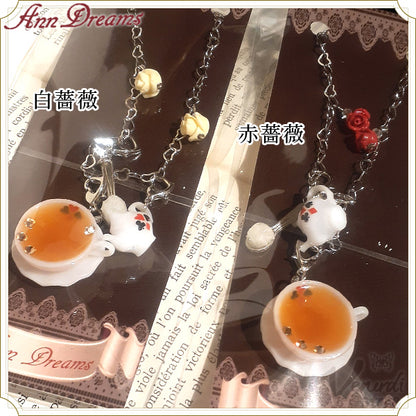 ハートの女王のお茶会 白薔薇/赤薔薇 3wayブレスレット/バッグチャーム