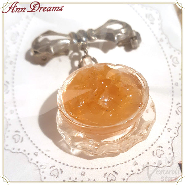 クリアティーカップ紅茶ゼリーブローチ
