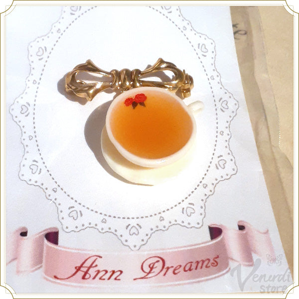 【立体】紅茶ブローチ