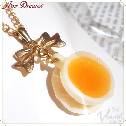 リボン紅茶ネックレス