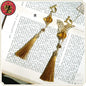 中華風蝶のイヤリング（黄）