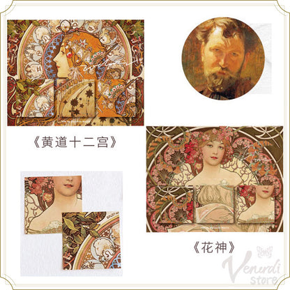 ミュシャ 付箋セット 花神