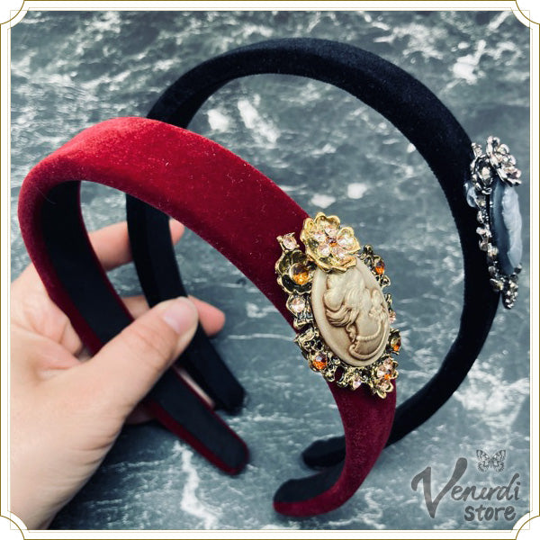 Domina handband red black ヘアバンド カメオ カチューシャ ゴシック