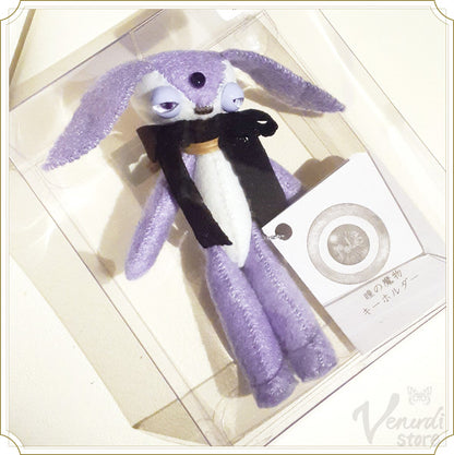 瞳の魔物キーホルダー(紫×白)