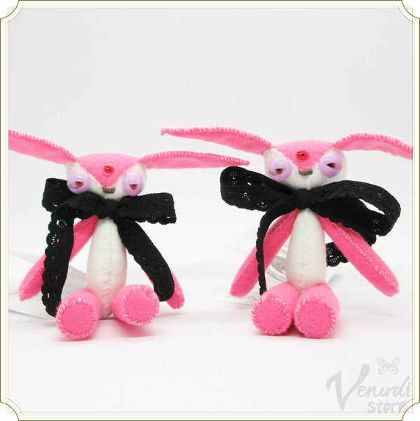 瞳の魔物キーホルダー(ピンク×白)