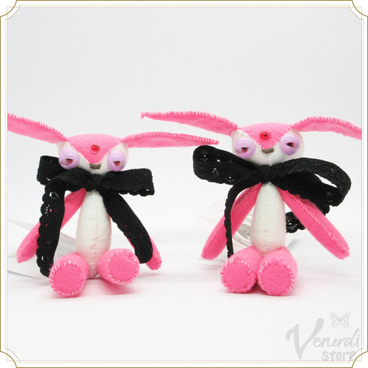 瞳の魔物キーホルダー(ピンク×白)