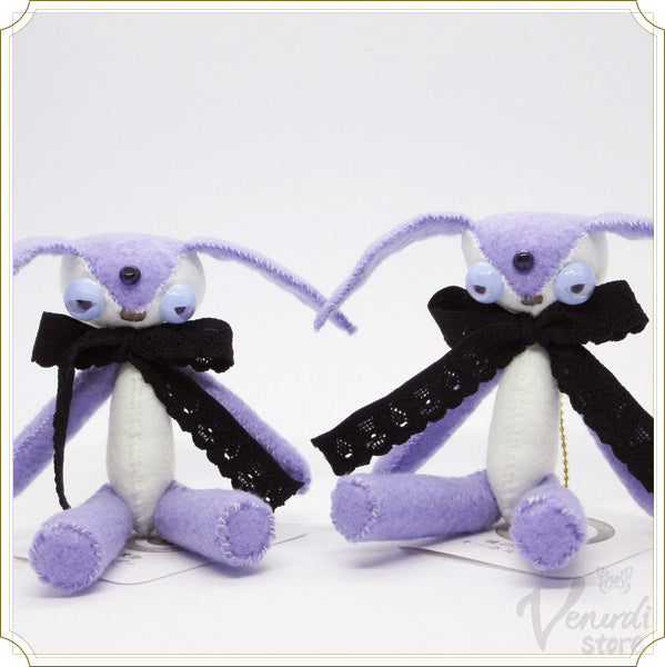 瞳の魔物キーホルダー(紫×白)