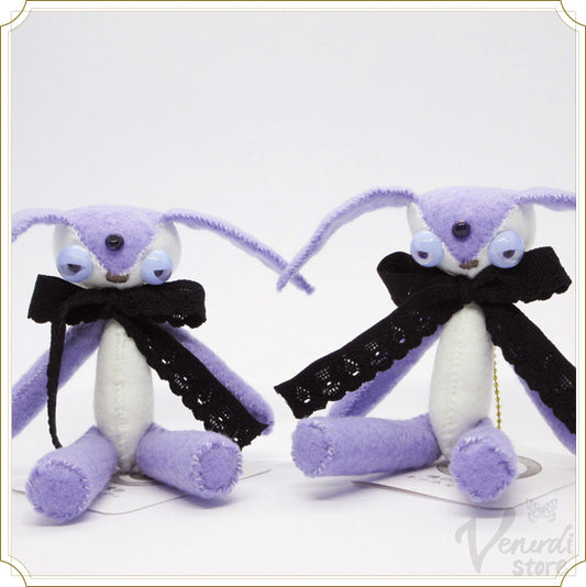 瞳の魔物キーホルダー(紫×白)