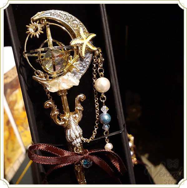 月星のオービット-海の杖 かんざし パーツ お星さま お月さま 魔法