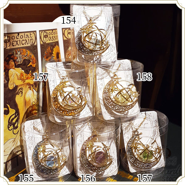 月星のオービット ネックレス お星さま お月さま 魔法 ハンドメイド