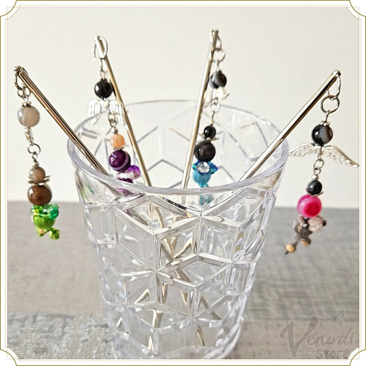 天然石の妖精（３キョウダイ）かんざし