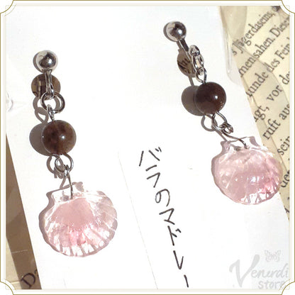 バラのマドレーヌ（ブラウンゼブラジャスパー・ローズクォーツ）