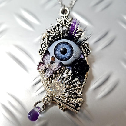 ゴシックブローチ＆ネックレス（灰）