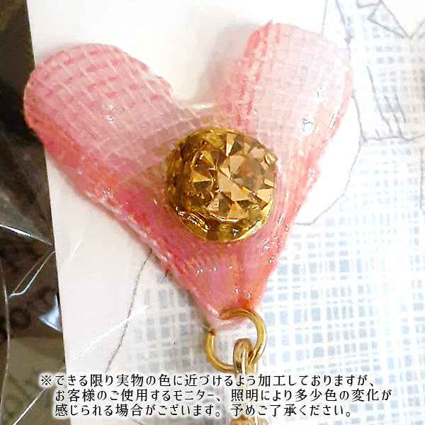 桜ピンクハートの王冠ピアス