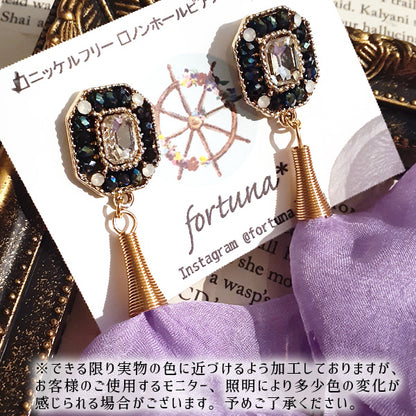 ビジュードレスピアス ニッケルフリー（パープル）