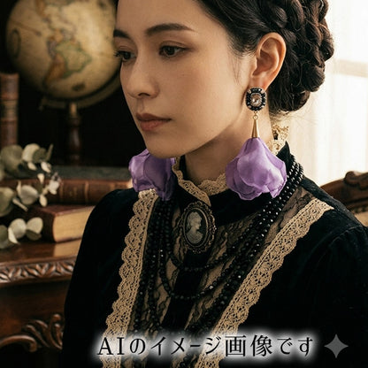 ビジュードレスピアス ニッケルフリー（パープル）
