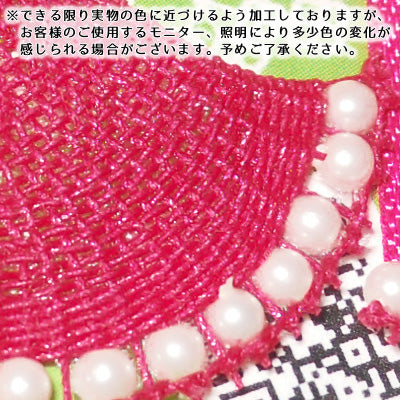 リボン付きピアス ピンク