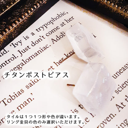 シャボン玉 ガラスタイルピアス＆イヤリング
